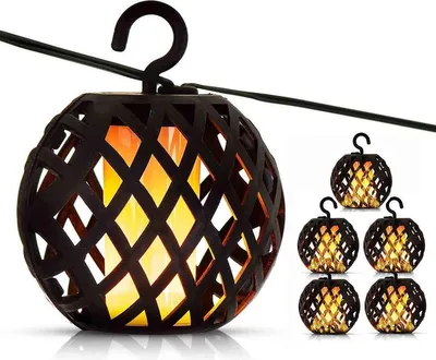 Obrázok produktu pre Solárna lampa ohnivé gule 7cm 5 kusov
