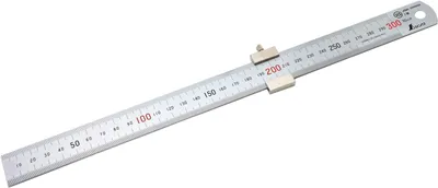 Produktbild von FAMEX 12665 Shinwa Lineal aus Edelstahl 30 cm – mit Anschlag - Stahlmaßstab - 76752