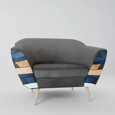 Immagine prodotto di SpaceRebels Poltrona soggiorno - Poltrona relax divano singolo per camera da letto - Poltrona TV - Poltrona imbottita con gambe in legno - grigio