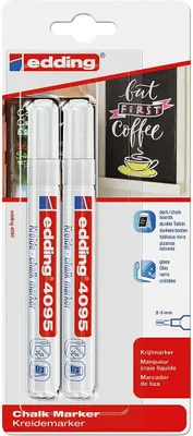 Produktbild von edding 4095 Kreidemarker weiß 2,0 - 3,0 mm, 2 St.