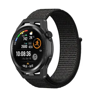 Produktbild von Strap-it Huawei Watch GT Nylonarmband (Schwarz)