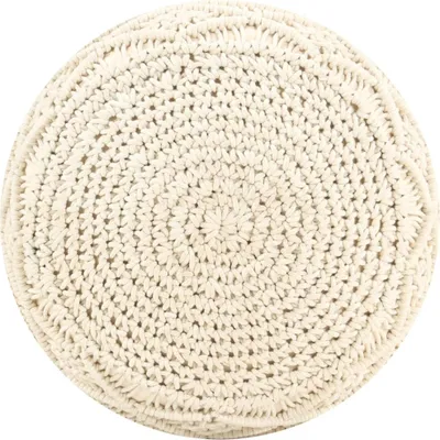 Image de vidaXL Pouf en macramé fait main 45x30 cm coton