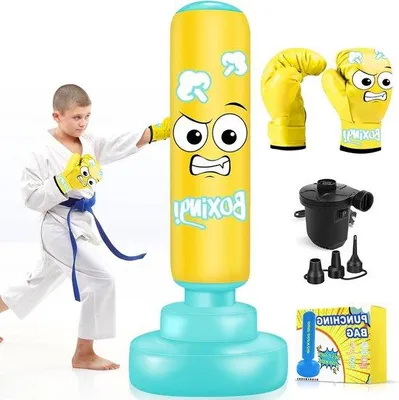 Produktbild von Famanu Standboxsack für Kinder - Trainingsgerät für Karate, Taekwondo, MMA