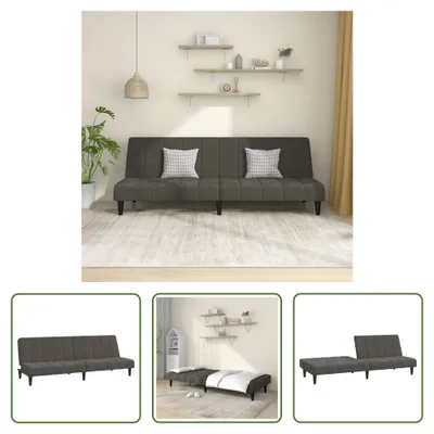 Produktbild von The Living Store Schlafsofa 2-Sitzer Dunkelgrau Samt