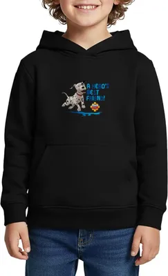 Produktbild von Spreadshirt Feuerwehrmann Sam™ Dalmatiner Schnuffi Süß Kinder Premium Hoodie, 110/116 (4 Jahre), Schwarz
