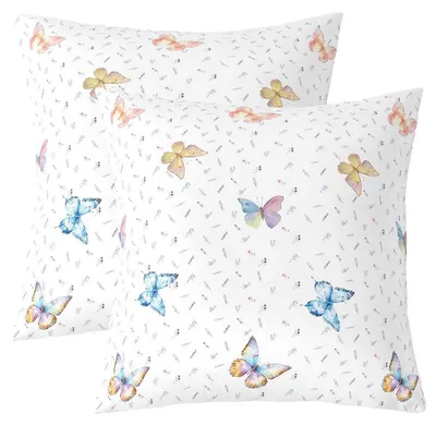 Immagine prodotto di Cuscini decorativi a forma di farfalla, 40x40 cm, rosa e blu, set da 2, stile vintage, motivo floreale