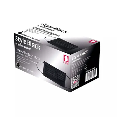 Produktbild von OP Maske, schwarz, black, Typ IIR, Style by Med-Comfort
