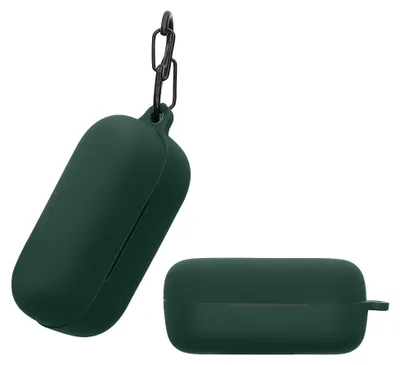 Produktbild von kwmobile Schutzhülle für Sony WF-C510 Hülle - TPU Silikon Case für Kopfhörer Ladecase - stoßfestes Cover mit Karabiner - Dunkelgrün