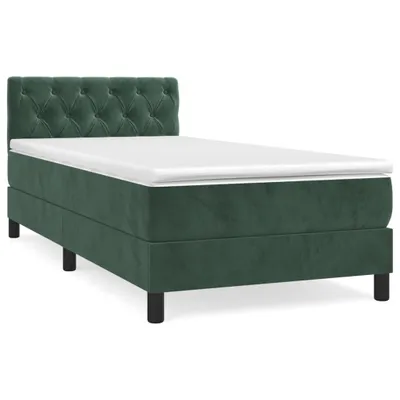 Produktbild von vidaXL Boxspringbett mit Matratze Dunkelgrün 80x200 cm Samt