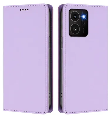Produktbild von Handyhülle für HMD Skyline, Kunstleder Klapphülle Stoßfeste Magnetische Hülle mit Ständer Violett