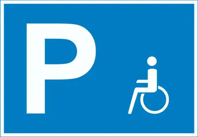 Produktbild von Behinderten Parkplatz Schild waagerecht A2 (420x594mm)