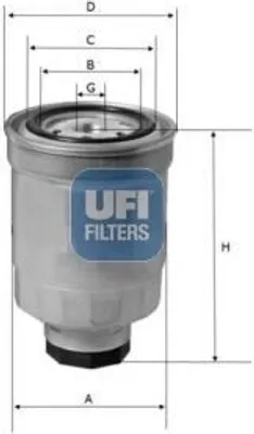 Produktbild von Kraftstofffilter UFI 24.446.01 für NISSAN NP300 Navara Pickup (D40) Filtereinsatz