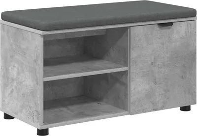 Obrázek produktu pro Chodbičková lavice s polštářem Betonově Šedá 80 x 38 x 46 cm