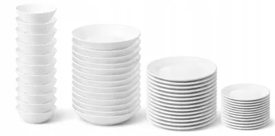 Produktbild von IKEA Elegantes Speiseservice 14 Personen 56 Teile Weiß