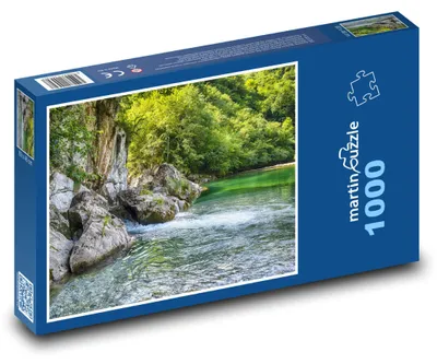 Produktbild von Puzzle 1000 Fluss im Wald - Natur, Bäume - martinpuzzle