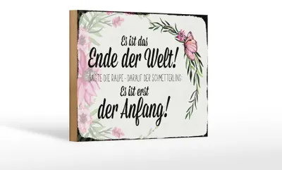 Produktbild von Holzschild Spruch 18x12cm es ist das Ende der Welt sagte