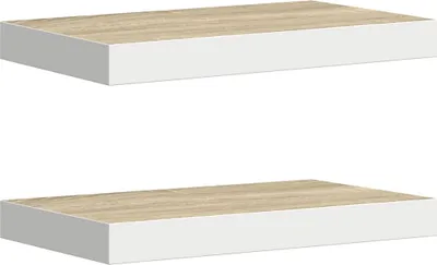 Immagine prodotto di vidaXL Mensole galleggianti 2 pz. MDF effetto quercia e bianco 40x23x3,8 cm