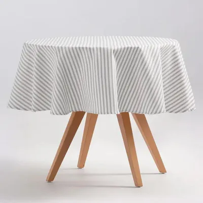 Immagine prodotto di GAMUSI ARENZA Tovaglia rotonda 155x155 cm Grigio chiaro – Tovaglia in cotone/poliestere antimacchia – OEKO-TEX – Lavabile