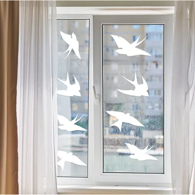 Produktbild von Decords Vogelschutz-Aufkleber für Fenster, Modell 035-089 – Ausführung: Standardausführung