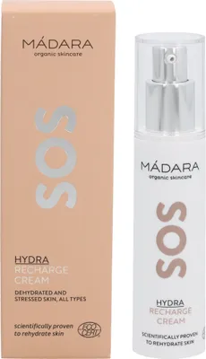 Obrázek produktu pro MÁDARA Cosmetics SOS HYDRA Recharge cream, Denní a noční krém, Ženy, Univerzální, Obličej, Proti vráskám, Uklidňující, Hydratační, Hydratující, Ochana, Vyživující, 50 ml