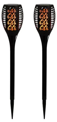 Produktbild von 2x LED Solarlampe, Feuer-Effekt, Garten Fackel Höhe 58 cm