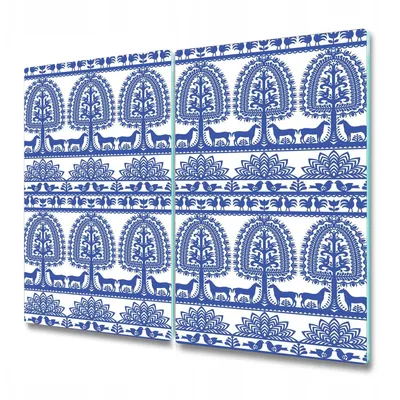 Produktbild von Küche Schneidebrett - Schneidebrett Glas - Herd Abdeckung -Kurpie Papierausschnitt