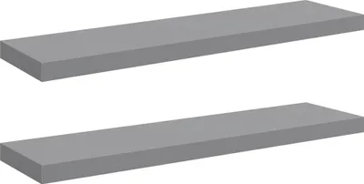 Produktbild von vidaXL Schwebende Wandregale 2 Stk. Grau 90x23,5x3,8cm MDF