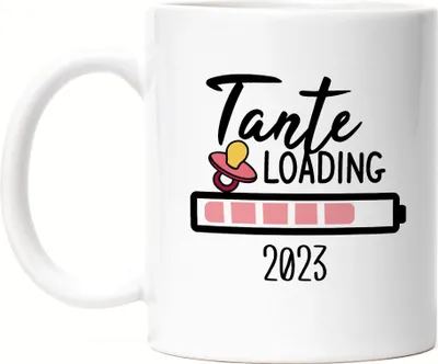 Produktbild von Tante Loading 2023 Tasse für werdende Tanten zur Geburt Babynews Nichte Neffe Ich werde Tante Geschenk Tasse