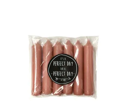 Image de Bougies Rustik - Coffret cadeau de bougies de table « Rustik » (Brique, lot de 6)