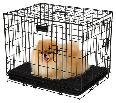Produktbild von Brixy Hundebox – Hundebox – Größe S – zusammenklappbar – 61 x 43 x 49 cm – 2 Türen – Schwarz