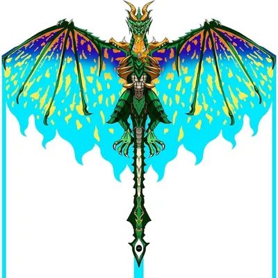 Produktbild von Einleiner Flugdrachen für Kinder und Erwachsene, 100m Drachenschnur, Grün