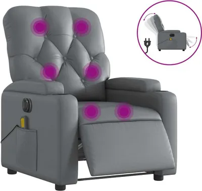 Produktbild von vidaXL Massagesessel Elektrisch Grau Kunstleder