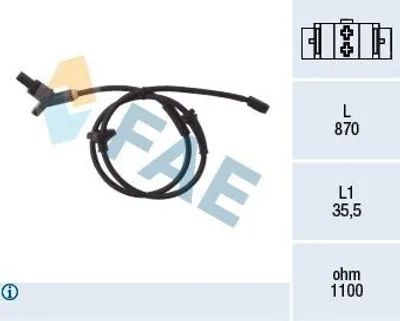 Obrázek produktu pro FAE ABS snímač otáček zadního kola pro VW POLO (6N2) 78015