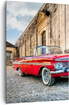 Produktbild von Bild auf Leinwand - Leinwandbild - Einteilig - Auto Klassiker Kuba Chevrolet - 70x100cm - Wand Bild - Wandbilder - Leinwanddruck - Wanddekoration - Leinwand bilder - Wandbild - PA70x100-0506