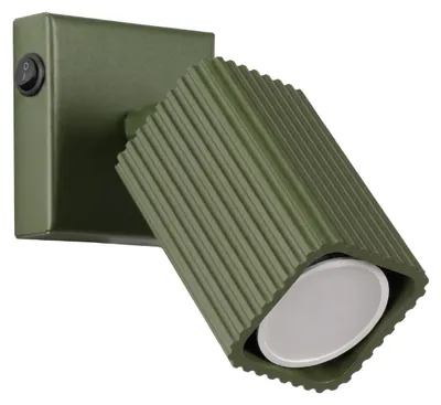 Productafbeelding van Wandlamp RAYO olijfgroen met schakelaar 1xGU10 10W aluminium 16x16x8cm Sollux Lighting