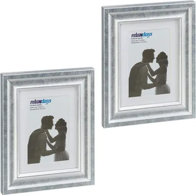 Produktbild von Bilderrahmen 2er Set 15x20 cm Wechselrahmen antik zum Aufhängen oder Aufstellen