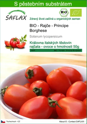 Obrázek produktu pro SAFLAX - BIO - Rajče - Principe Borghese - Solanum lycopersicum - 10 Semena - S pěstebním substrátem bez klíčků