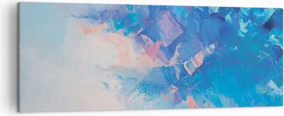 Produktbild von Bild auf Leinwand - Leinwandbild - Einteilig - Abstraktion blau gemalt - 140x50cm - Wand Bild - Wanddeko - Wandbilder - Leinwanddruck - Bilder - Wanddekoration - Leinwand bilder - AB140x50-4570
