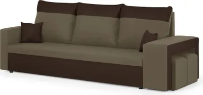 Produktbild von 3-Sitzer-Sofa mit Schlaffunktion DAKOTA2 - Hellbraun/Dunkelbraun