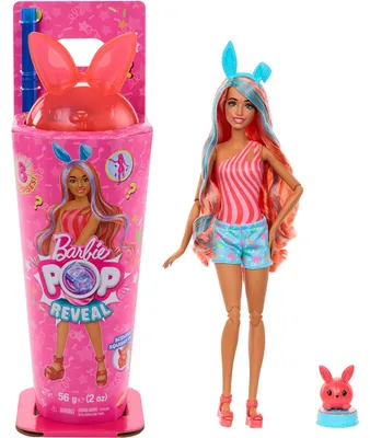 Produktbild von Mattel Barbie Pop Reveal Shakes-Serie, Set aus Puppe & Accessoires, duftende süße Kätzchen-Modepuppe