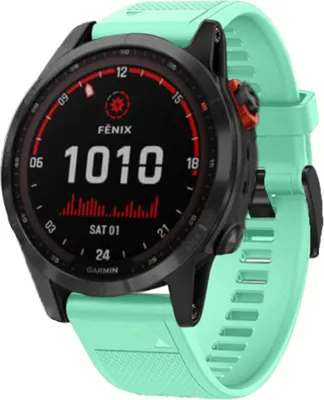 Produktbild von Strap-it Garmin Fenix 7 Silikonarmband (Aqua)