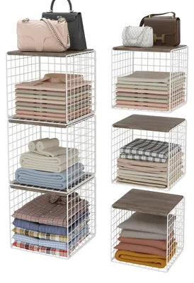 Imagen del producto de Caja de almacenamiento, juego de 6 unidades, de plástico, apilable, para organizar en el hogar