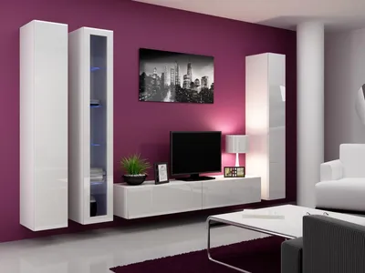 Zdjęcie produktu dla Witryna VIGO 180/40/30 cm biała z białym połyskiem