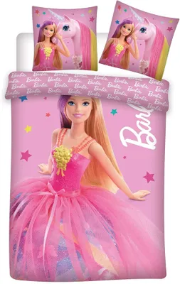 Produktbild von Barbie Baby Bettwäsche Wendebettwäsche rosa 100 x 135 cm