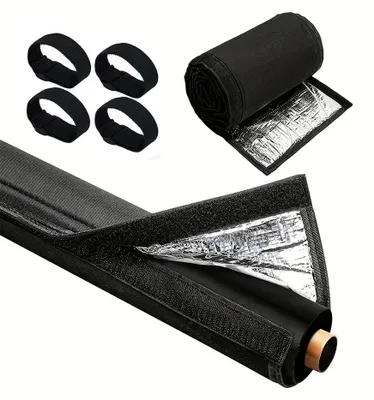 Image de Protection de tuyaux de climatisation - Housse de protection pour tuyaux de climatisation - Tissu Oxford en 3 couches - Imperméable - Protection contre les rayons du soleil - Polyester/coton - Sangle noire