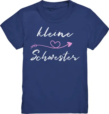 Produktbild von Kleine Schwester T-Shirt Herz Kleine Schwester Geschenk – Indigo / 152/164 (12-14)