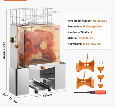 Image de Jus d'orange - Extracteur de jus - Presse-agrumes - Presse à agrumes - Machine à jus - Acier inoxydable