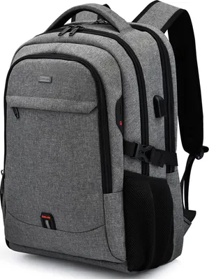 Produktbild von MODFU Laptoprucksack Laptop Rucksack Wasserbeständig Laptoptasche für 18 zoll Laptop mit USB-Anschluss, Anti-Diebstahl, Backpack mit Laptopfach,Hellgrau