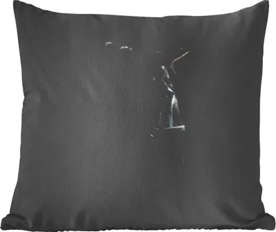 Produktbild von MuchoWow® Zierkissen Sofakissen Wohnzimmer Dekokissen 45x45 cm Pferd - Leicht - Schwarz - Schlafpolster - Polster für das Sofa