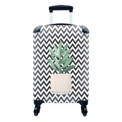 Produktbild von MuchoWow® Koffer Handgepäck Trolley Rollkoffer Kleine Reisekoffer mit 4 Rollen - Pflanzen - Sukkulenten - Blumentopf - Cabin Size < 55x40x23 cm & 55x40x20 cm - Fotokoffer - Kabinenkoffer - Boardgepäck - Reise-Box - Reisekoffer - Reisegepäck - Koffer mit Bild - Trolley für Kinder